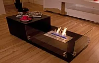 Dual feestanding bio fuel fire close up